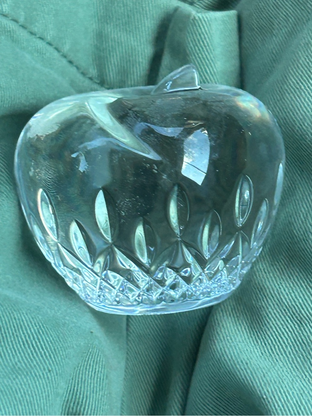 Waterford Crystal Clear Apple Paperweight